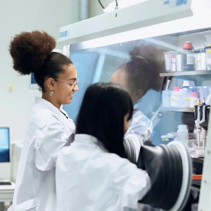 Working in the lab creating silicon anode batteries